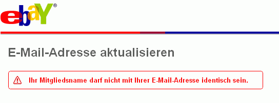 eBay E-Mailadresse